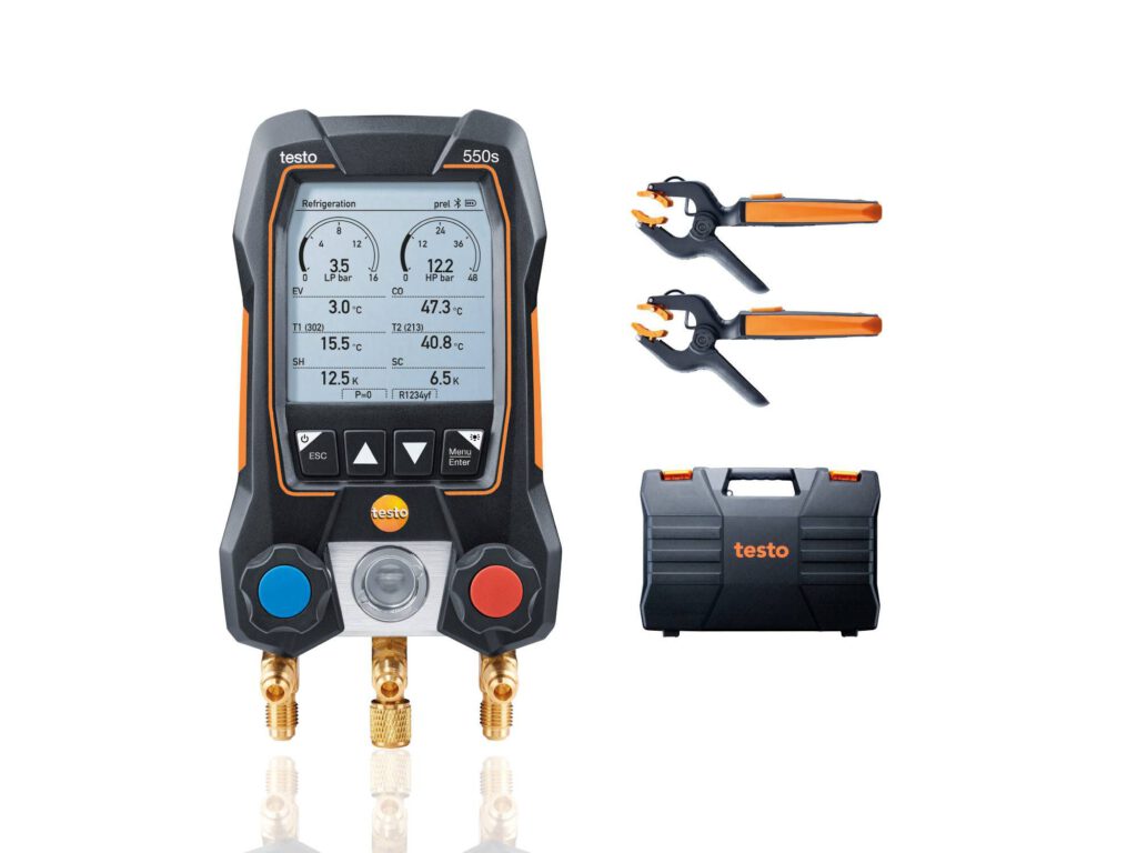 testo 550s Smart Kit - Smart digital manifold with wireless clamp ...